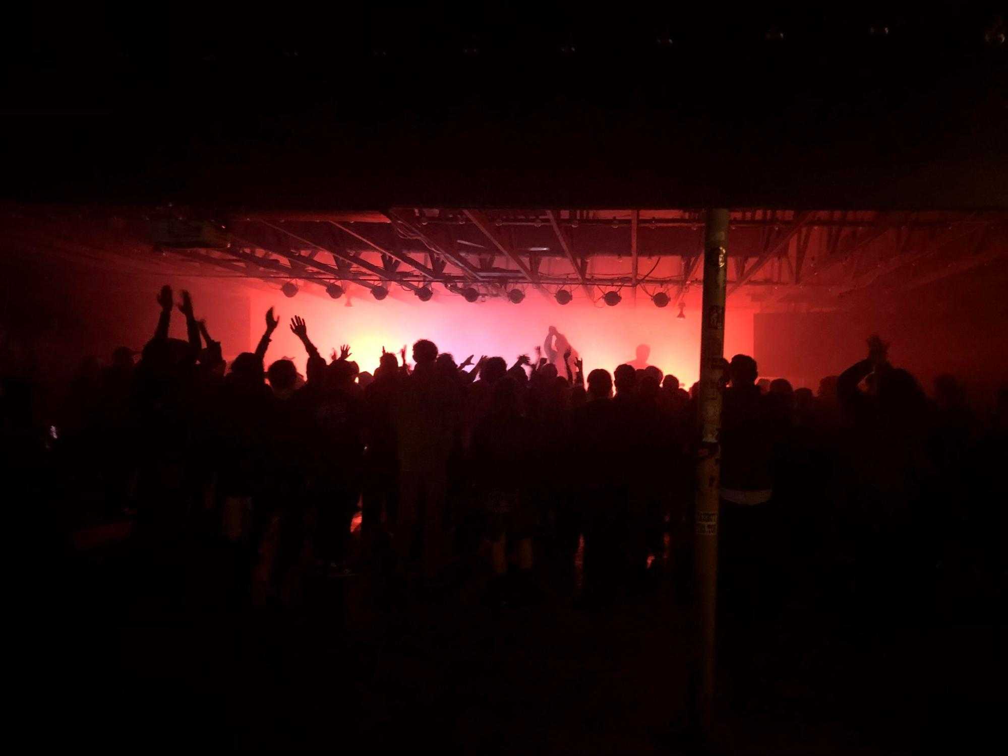 The crowd dancing to Soft Kill at the Grey Eagle